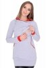 MijaCulture – 2 in 1 Maternity & Nursing Breastfeeding Warm Hoodie Top Pullover 3077A/M07 Melange